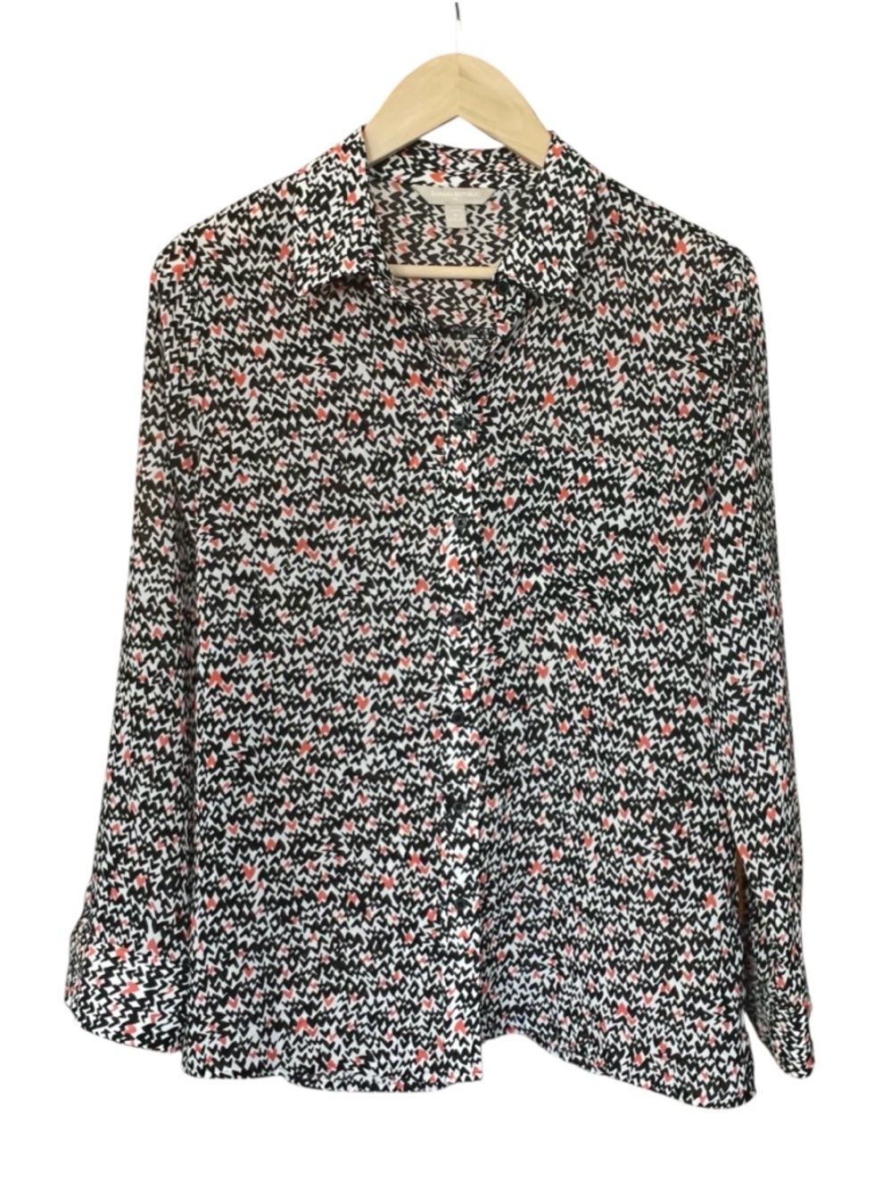 Banana Republic Sheer Hearts Button Down Shirt- Size S - Petite